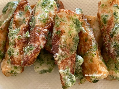 米粉と片栗粉でカリッと衣⟡.·ちくわの磯辺揚げ